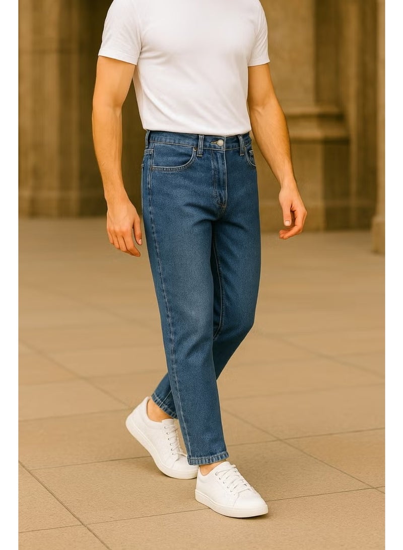 Cedy Denim جينز رجالي أزرق داكن بخصر عالي وساق ضيقة فضفاضة جينز أم C333 - Image 1